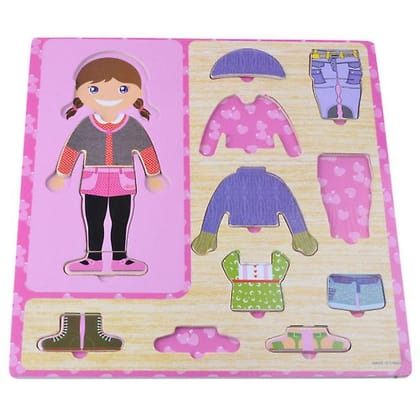 Girl Theme Board | Wooden Toys Dress-Up Boy Puzzle