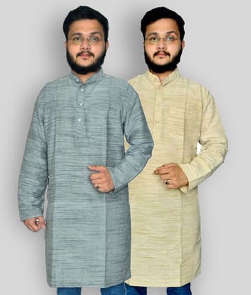 DESHBANDHU DBK - Multicolor Cotton Men's Regular Kurta ( Pack of 2 ) - None