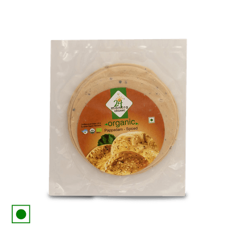 24 Mantra Pappadam - Spiced, 100 gm Pouch