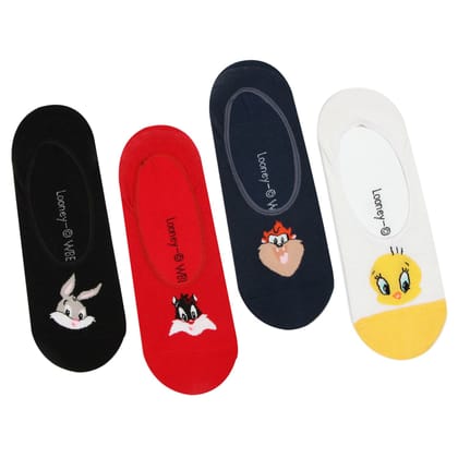 Looney Tunes Unisex Cotton Loafer Socks - Pack of 4