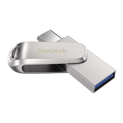 SanDisk Ultra Dual Drive Luxe C4 128GB USB Type C Flash Drive- Silver