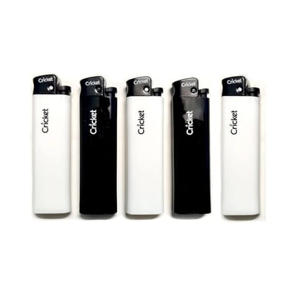 CRICKET Black & White Pocket Lighter-BLACK