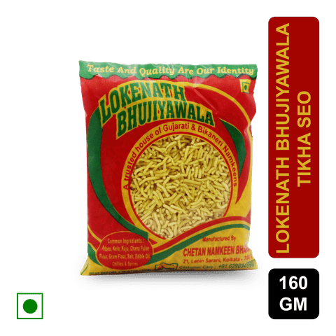 Lokenath Bhujiyawala Tikha Seo - Tasty Namkeen, 160 gm Pouch