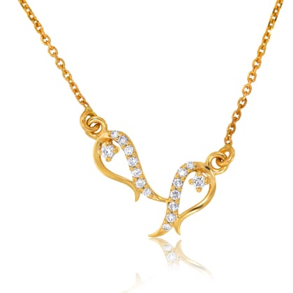 Senco Gold 14K Yellow Gold Infinite Diamond Pendant (Gold Weight -  2.2 g / 0.13 Ct / GH-VVS-VS)