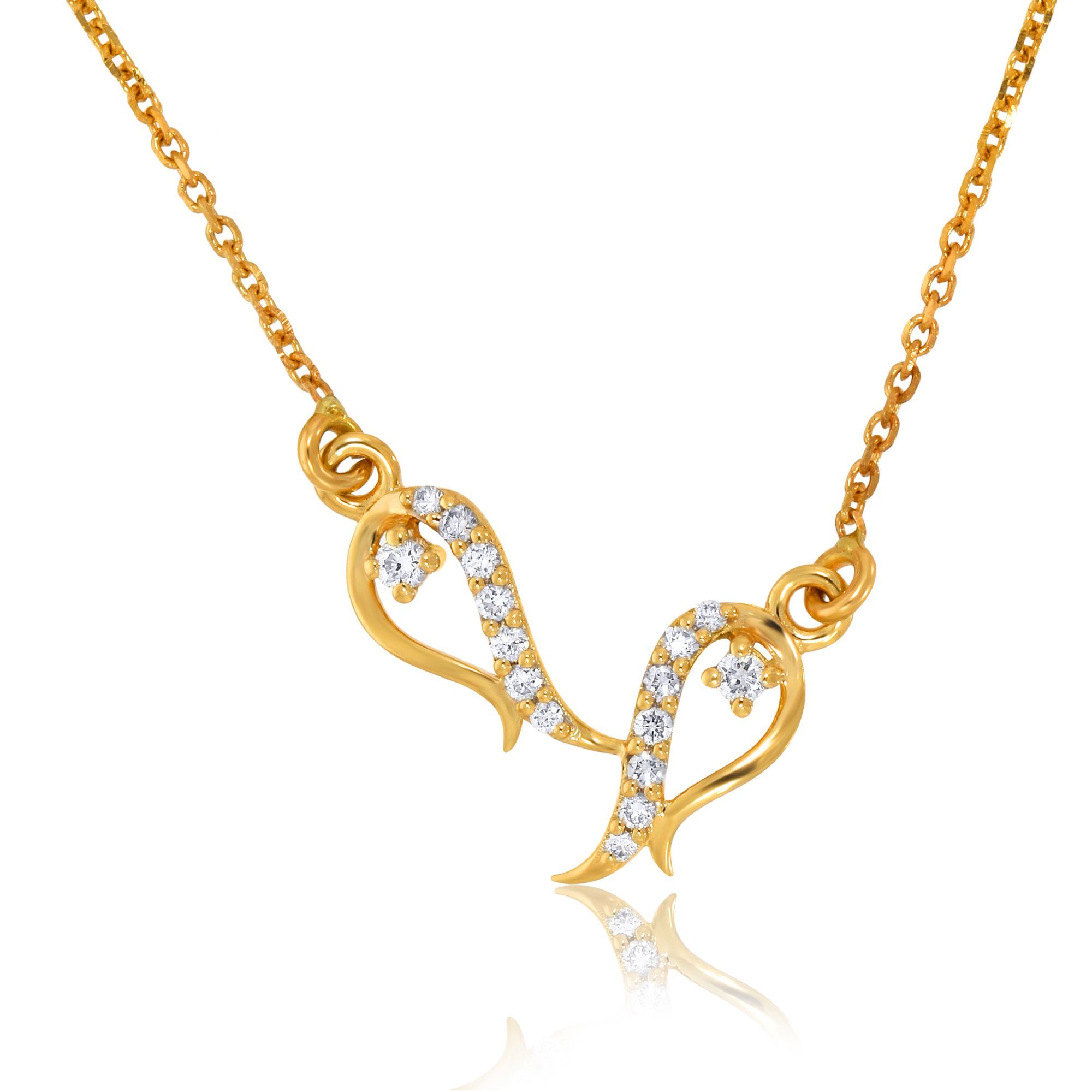Senco Gold 14K Yellow Gold Infinite Diamond Pendant (Gold Weight -  2.2 g / 0.13 Ct / GH-VVS-VS)
