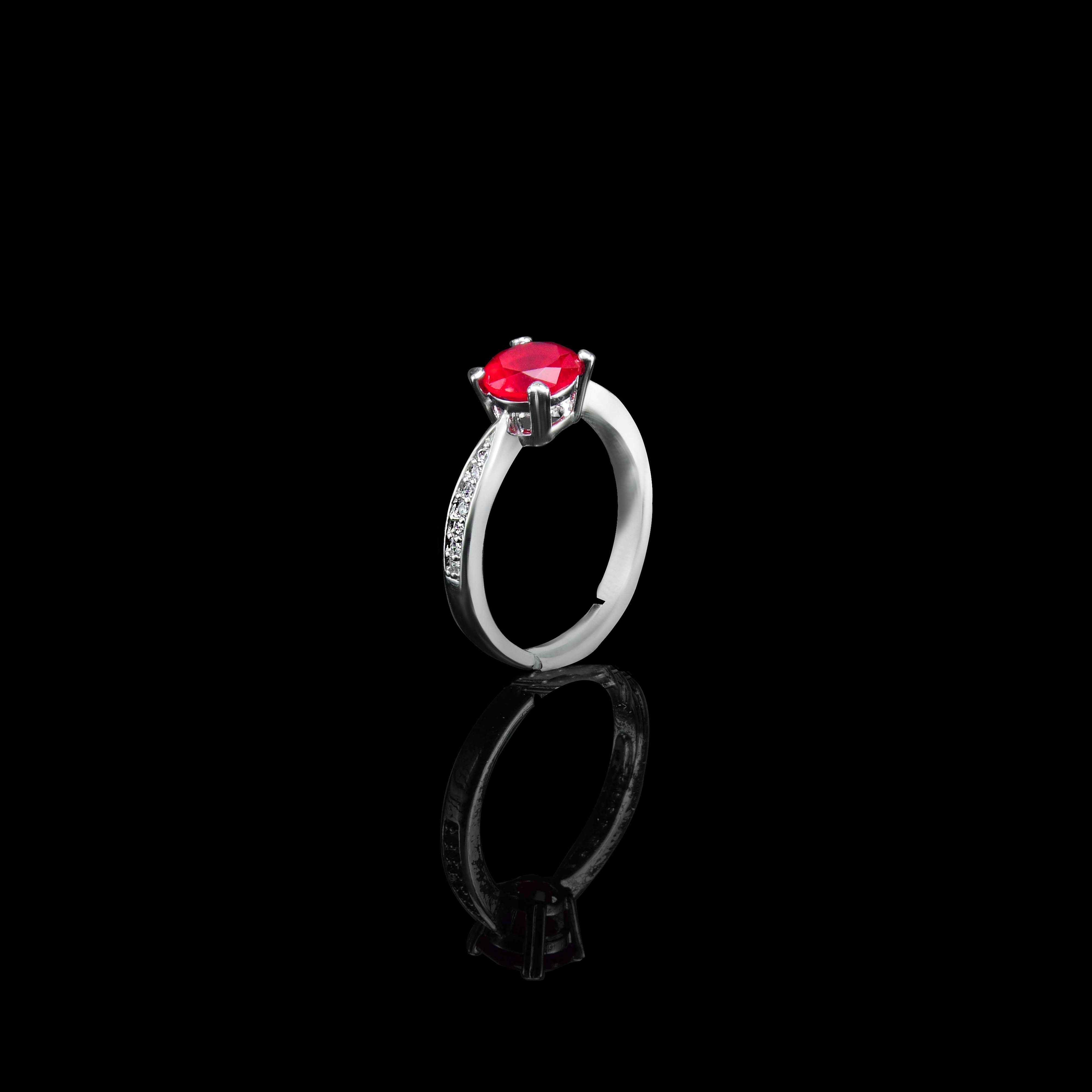 Solitaire Ruby Zircon Ring