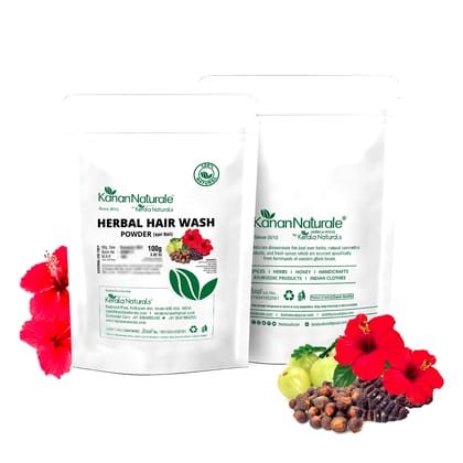 Kerala Naturals Ayur thali - Herbal Hair wash Powder 200 gm ( 100 gm x 2 Packs ) (Size - 200gm) by Kerala Naturals