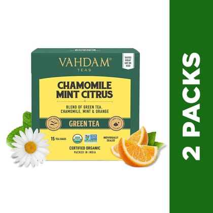 Vahdam - Chamomile Green Tea with Mint & Citrus - Pack of 2