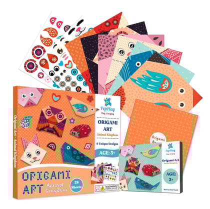         PepPlay Paper Origami Art Animal Kingdom | Educational Toys | Learning Activity | Easy & Fun Way of Early Learning | Brain Activity | Kids Education | Nursery | Kids Age 3+ Years Multicolor       