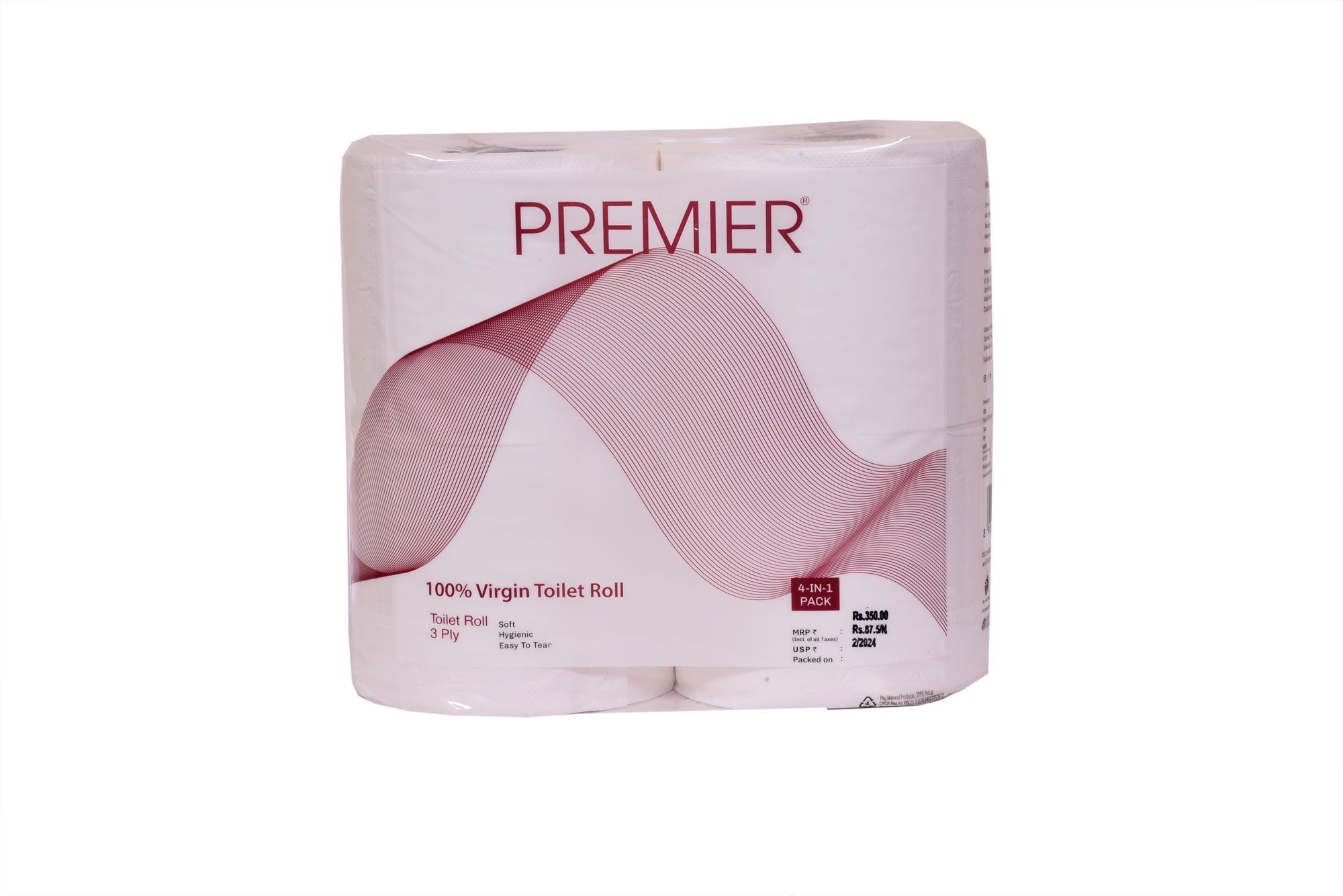 Premier Toilet Roll 3 Ply 300's 4in1