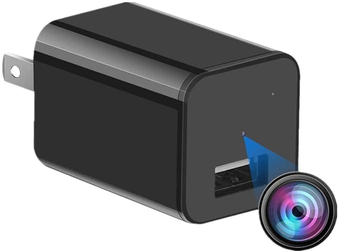 Wireless USB Hidden WiFi HD 1080P Spy Camera Charger, Nanny Camera/Hidden Cam - iOS Android,Black