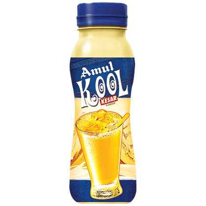 Amul Kool Milk - Kesar Flavour, 180 Ml Pet Bottle(Savers Retail)