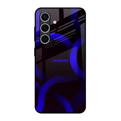Blue Ring Light Glass Case for Samsung Galaxy S24 FE 5G