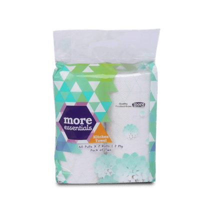 More Essentials Quality 1St Kitchen Tissue 2 Ply X 60 Pulls (22.5Cm X 22 Cm), 1 Unit Pack
