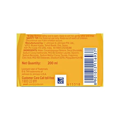 Johnson's No More Tears Baby Shampoo, 200 ml Bottle