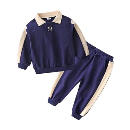 Baby Casual Suit Boys Sports Sweatshirt Pants Trendy-Blue / 110cm