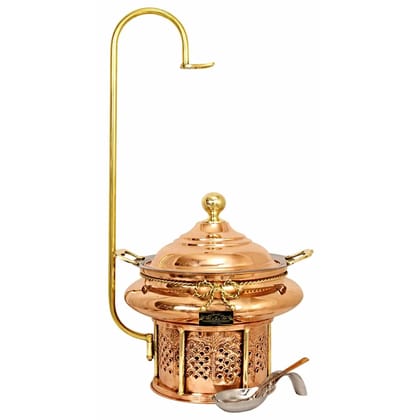 Crockery Wala Copper Steel Chaffing Dish 4 Liters With Stand