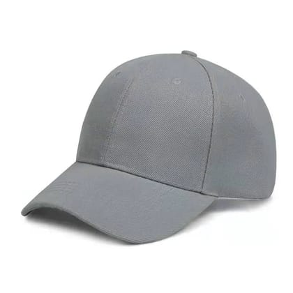 Pure Color Men's And Women's Leisure Sun Hat-Light grey