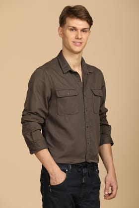Marcus - Soft Texture Cotton Shirt - Ash-S-38 / ASH