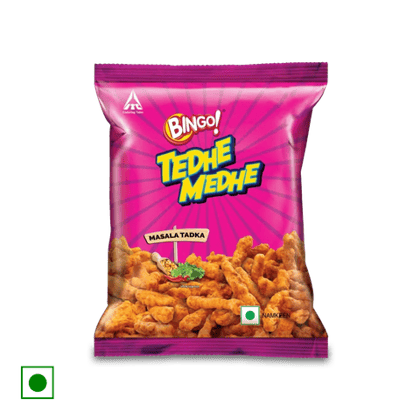 Bingo Tedhe Medhe - Masala Tadka, 40 gm Pouch
