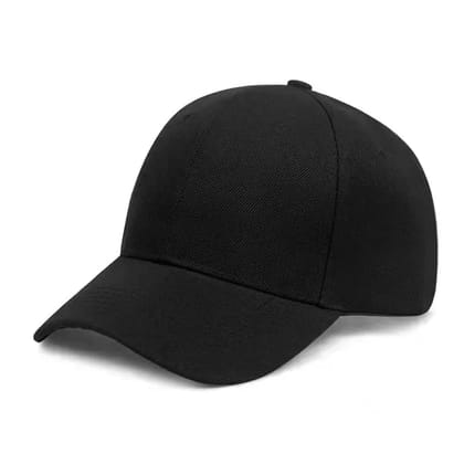 Pure Color Men's And Women's Leisure Sun Hat-Black