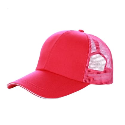 Outdoor Sun Hat Sun Protection Cap-Rose Red white / adjustable