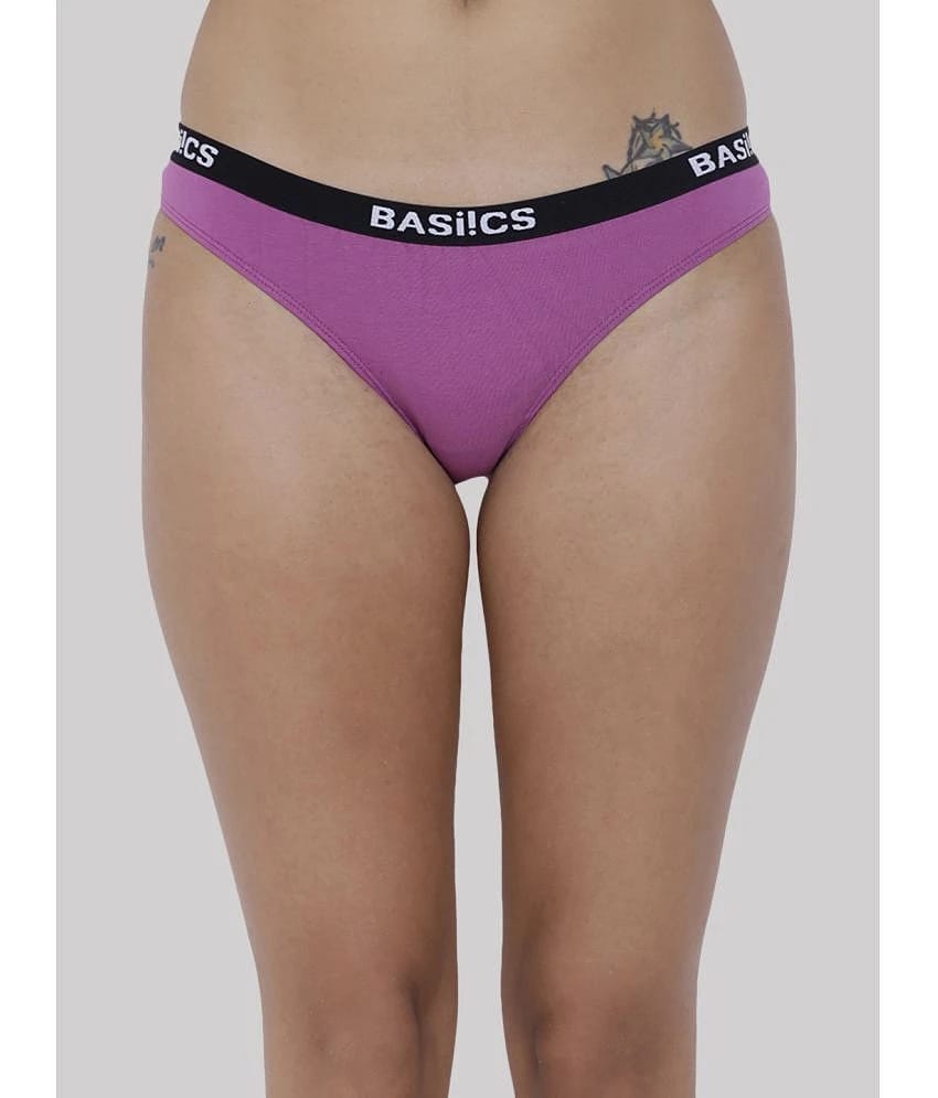 BASIICS By La Intimo - Purple BCPBR08 Cotton Lycra Solid Womens Bikini ( Pack of 1 ) - None