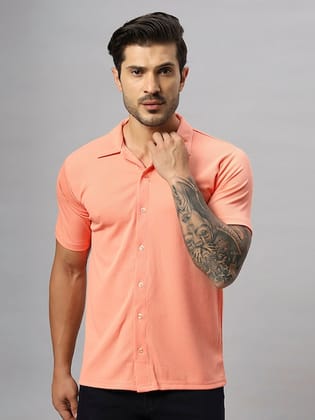 Relaxed Spread Collar Casual Shirt