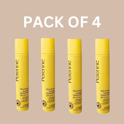 Pack Of 4 Glow Booster Invisible Sunscreen SPF 50 PA+++ (50ml x 4)