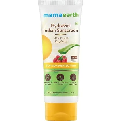 Mamaearth HydraGel Indian Sunscreen SPF 50 PA+++ , 50 gm