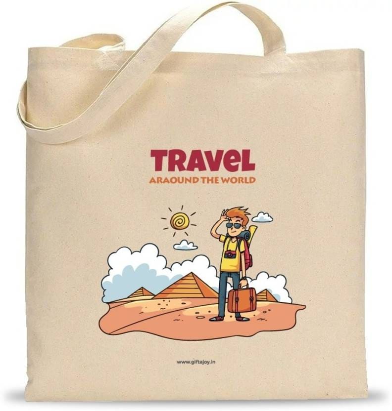 gift a joy Travel world male Tote bag Multipurpose Bag  (Beige, 10 L)