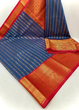 Elegant Chanderi Kuppadam Sarees with Gold Border
