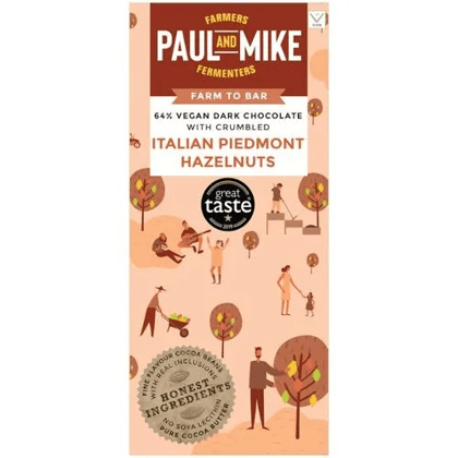 Paul And Mike Italian Piedmont Hazelnuts 64% Chocolate, 68 gm