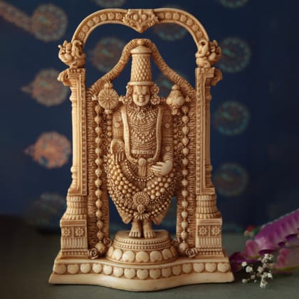 Tirupati Balaji - Invoke the divine blessings of Lord Tirupati Balaji and experience boundless prosperity, peace, and success.-8" / Natural Brown