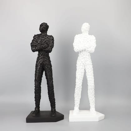 EXCLUSIVE STANDING MAN HANDMADE SCULPTURE-White