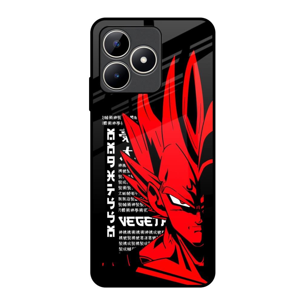 Red Vegeta Glass Case for Realme C53
