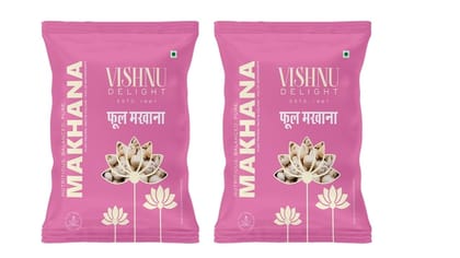 Vishnu Delight Premium Quality Phool Makhana Fox Nuts Healthy Snacking Option Crunchy and Delicious Vegan Gluten-Free Pack - 2 of 250g Each