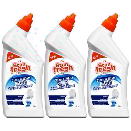 Stanfresh Clean & White Bleach Anti-Germ Toilet Cleaner 500ml (Pack OF 3)
