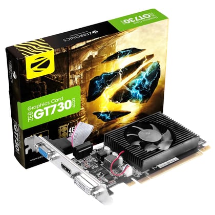 Zebronics GT730 4GB 4GD3 DDR3, Powered by NVIDIA, 4GB GDDR3 Graphics Memory, 64 bit Memory Bus, PCI Express (pci_e 2.0) x 8