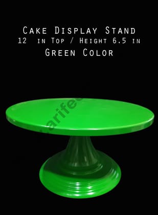 Cake Decor Cake Display Stand Metal - Green (12 in Diameter x 6.5 in Height)