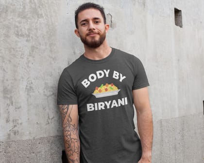 Body By Biryani Special Black T Shirt for Men and Women-Black / S