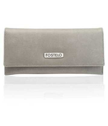 Fostelo Gray Faux Leather Box Clutch - Gray