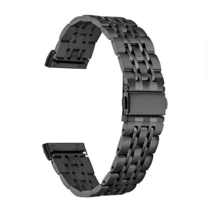 Valente Luxury Stainless Steel Watch Strap for Fitbit Versa 3, Versa 4, Sense & Sense 2 only-Black