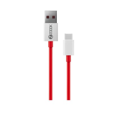 Zoook DASH CHARGE USB to Type C 20 W Dash charge & sync cable- Red