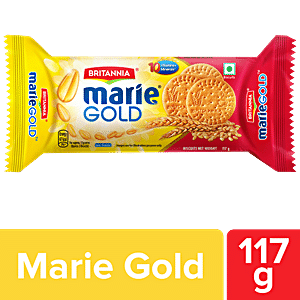 Britannia Marie Gold Biscuit - Crunchy, Light, Zero Trans Fat, Ready To Eat, 117 g