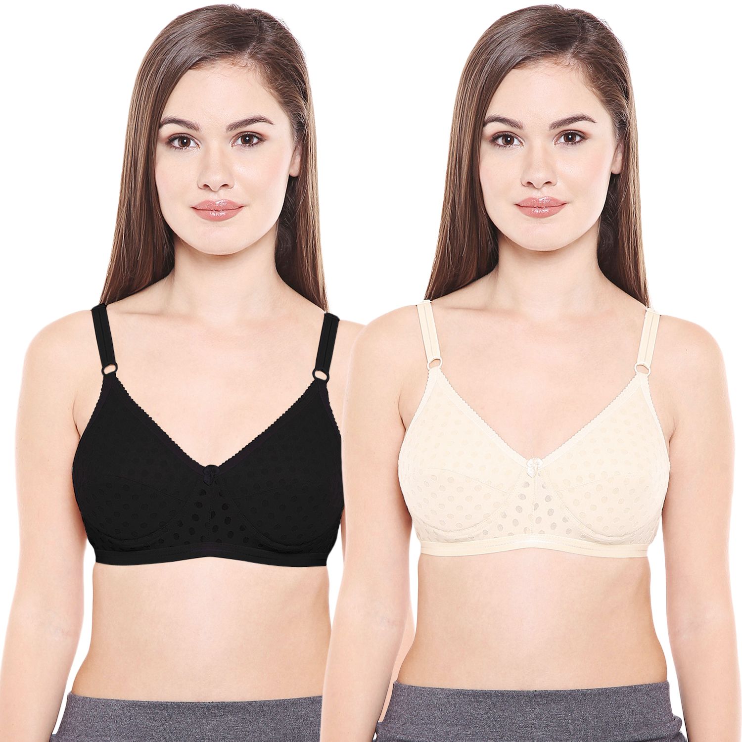 Bodycare Women Cotton Full Coverage Padded Regular Bra Pack - 2 E1576BS