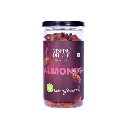 Vishnu Delight Barbeque California Almonds 120g Jar | Roasted Almonds | Flavoured Dry Fruits | Healthy Badam Party Snacks for Gifting & Snacking | Non-Fried High Protein & Rich In Vitamins (Pack of 2)