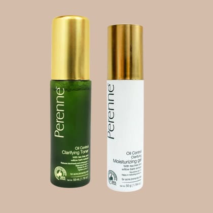 Oil Control Clarifying Hydrating Combo with Tea Tree & Willow Bark Extract-Oil Control Clarifying Hydrating Combo + Toner 50ml