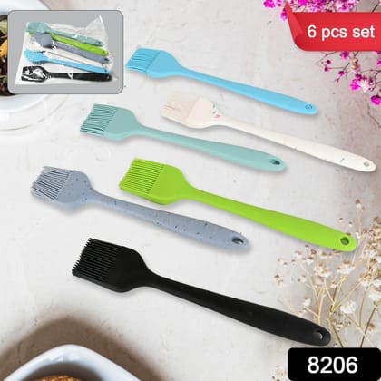 Multipurpose Silicone Spoon, Silicone Basting Spoon Non-Stick Kitchen Utensils Household Gadgets Heat-Resistant Non Stick Spoons Kitchen Cookware Items For Cooking and Baking (6 Pcs Set)-Design 2