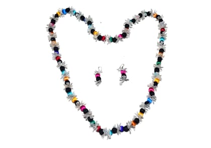 Multicolor Long Necklace Earring Set